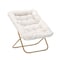 Flash Furniture Archer 28-in Oversized Portable Faux Shearling Folding Saucer Chair, Ivory Faux Shearling/Gold Frme FV-FSC-027-IV-SGD-GG - alternate 1